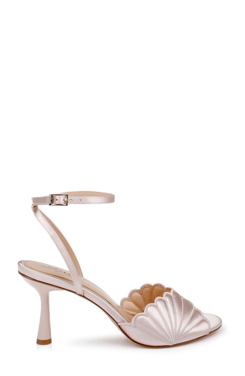 Champagne Satin | Paradise Ankle Strap Sandal Side