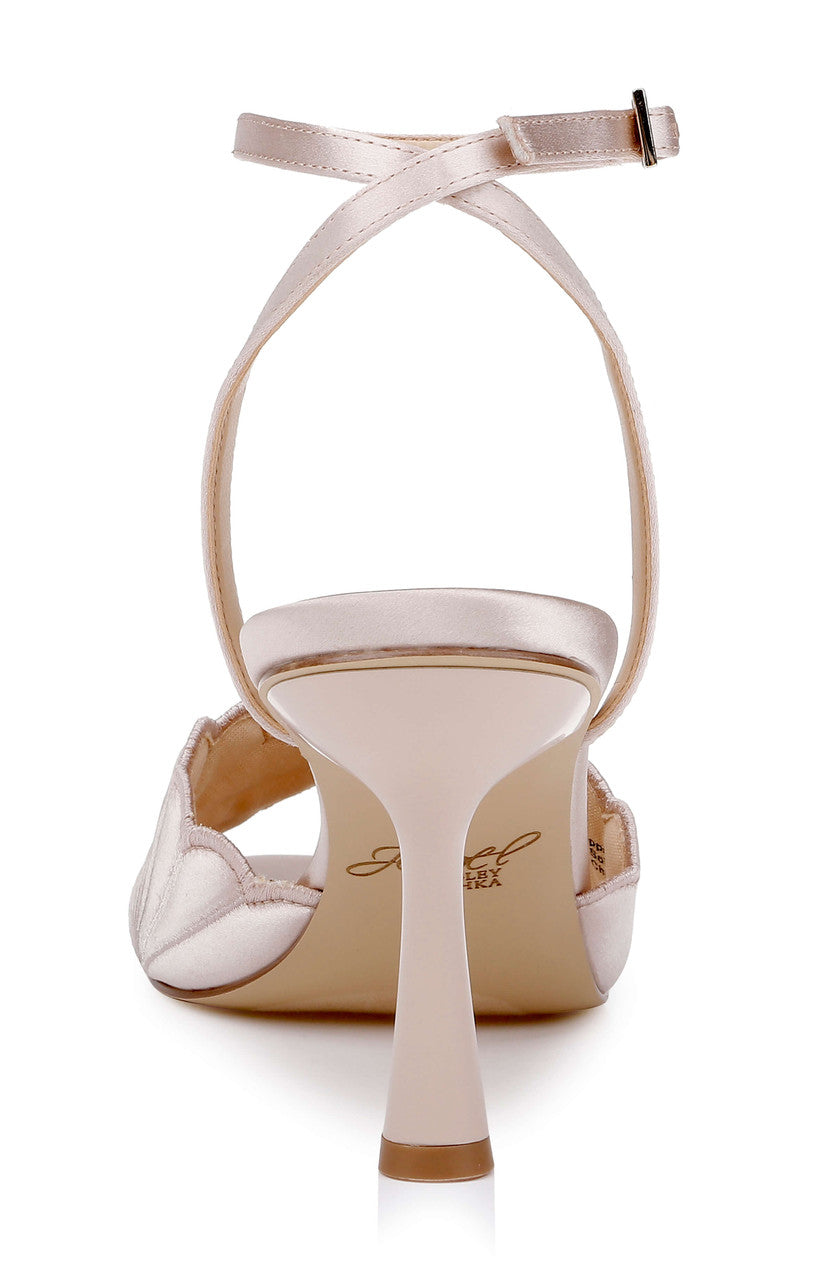 Champagne Satin | Paradise Ankle Strap Sandal Back