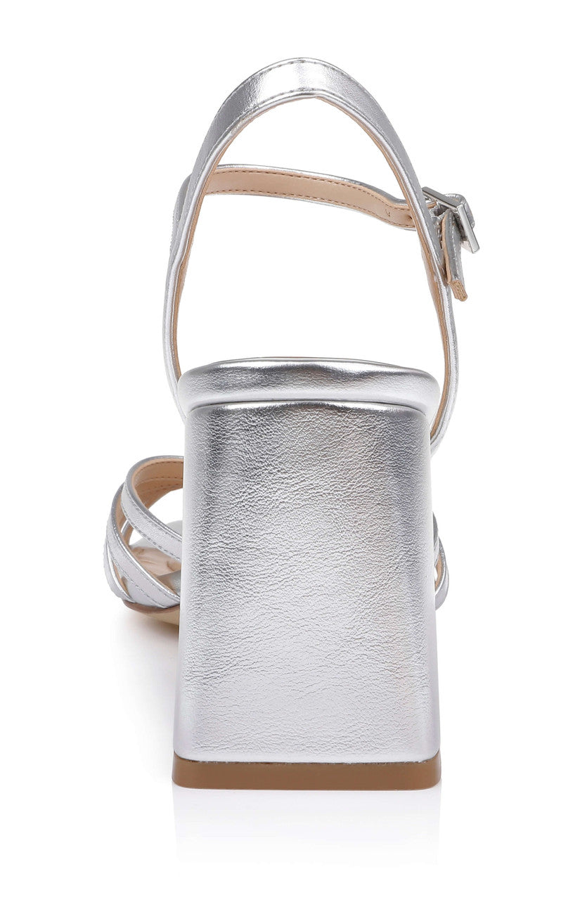 Silver Leather | Patience Block Heel Sandal Back