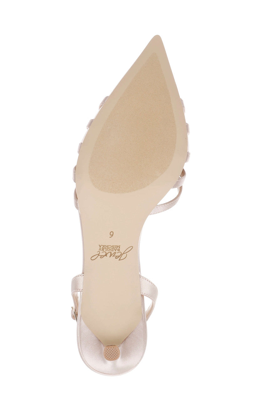 Dark Nude Satin | Patricia Slingback Kitten Heel Pump Sole