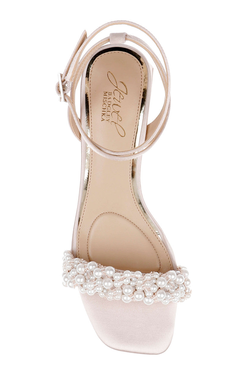 Champagne Satin | Payton Ankle Strap Sandal Top