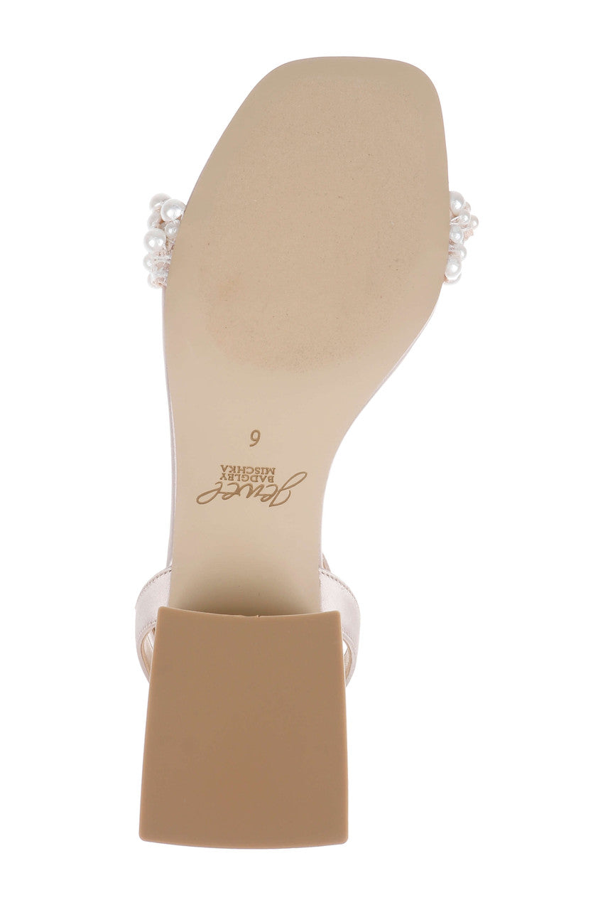 Champagne Satin | Payton Ankle Strap Sandal Sole