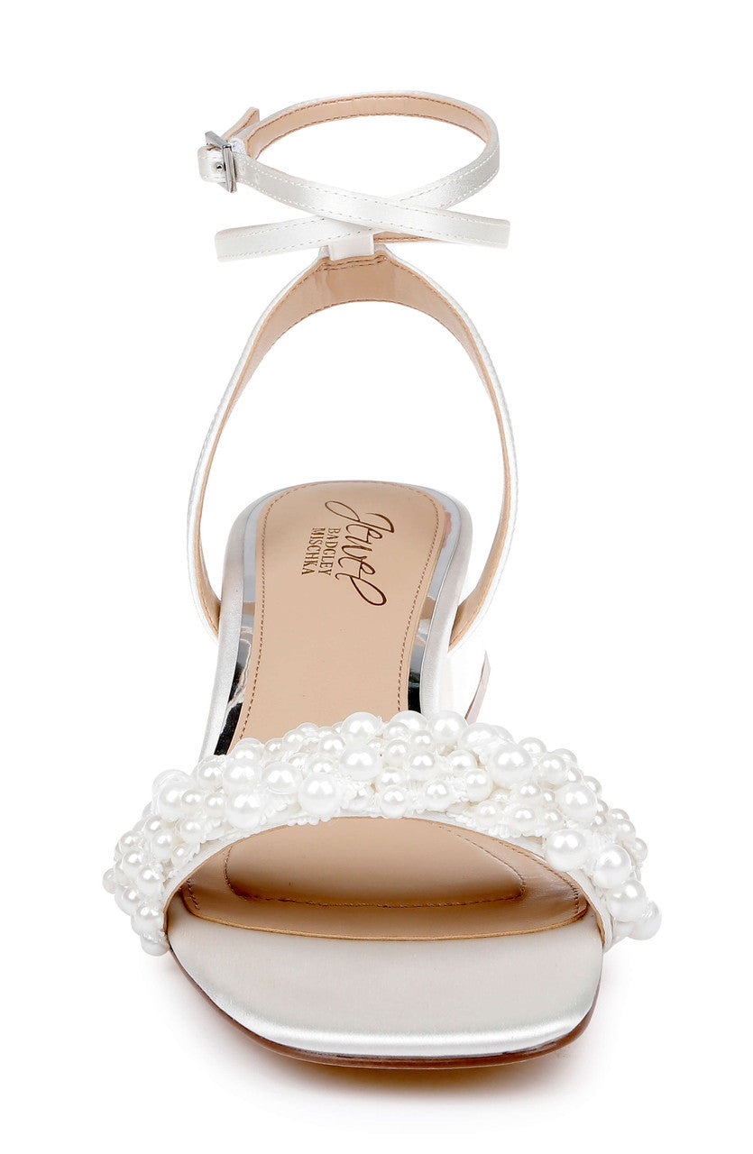 Ivory Satin | Payton Ankle Strap Sandal Front
