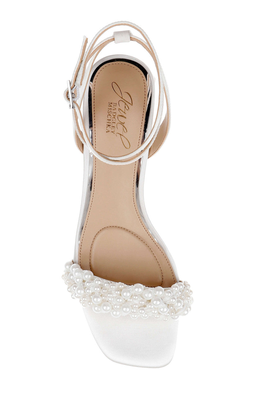 Ivory Satin | Payton Ankle Strap Sandal Top