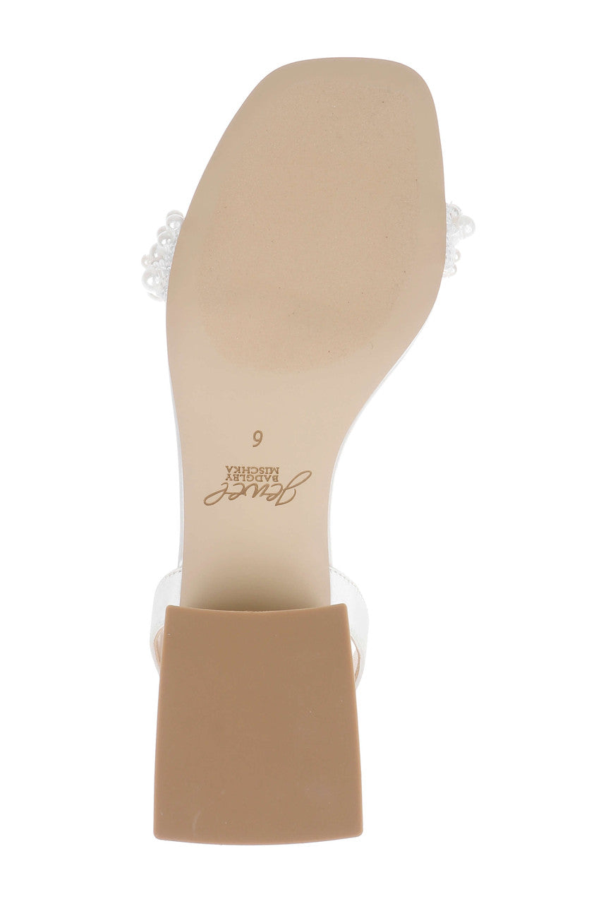 Ivory Satin | Payton Ankle Strap Sandal Sole