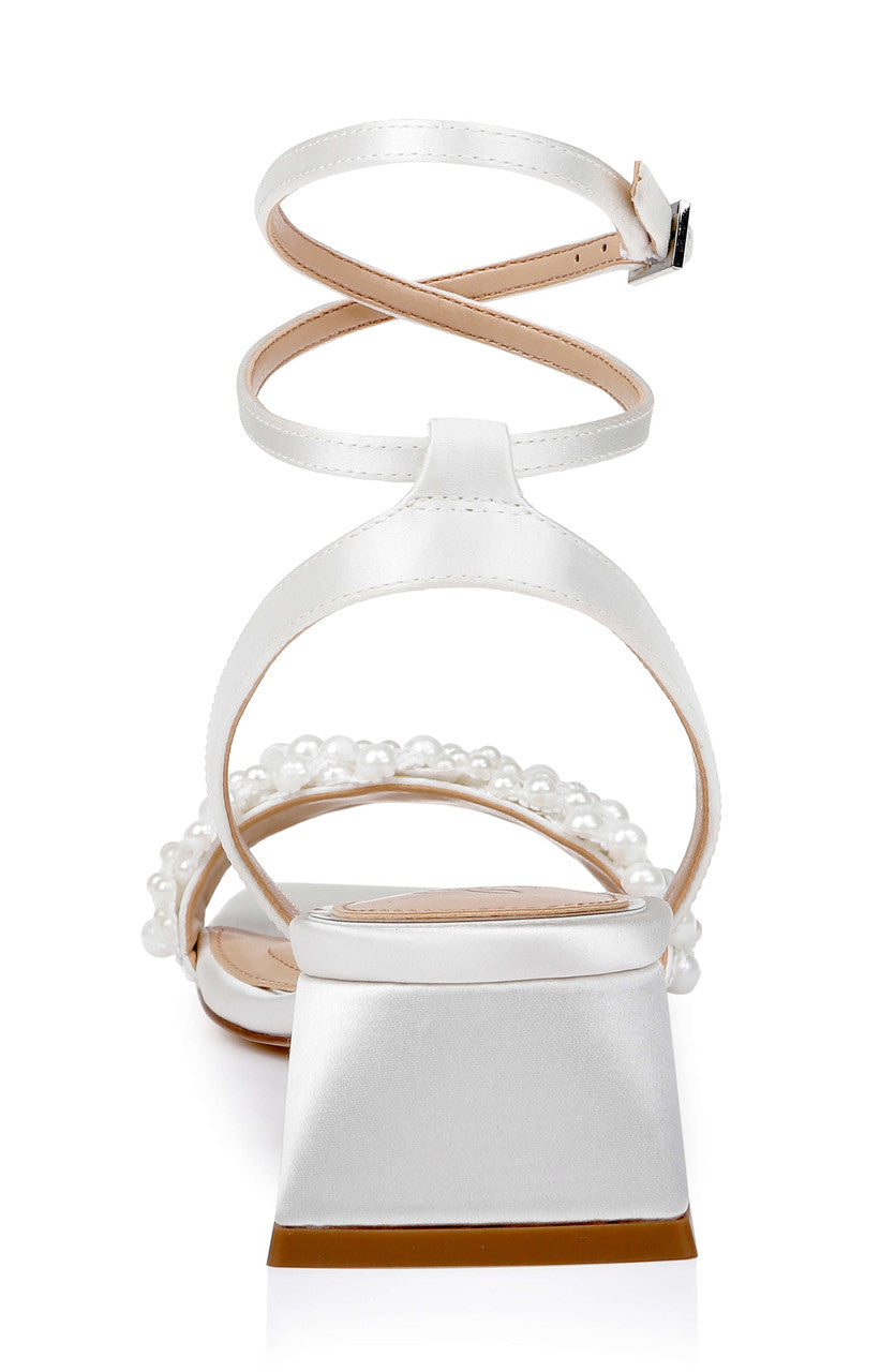 Ivory Satin | Payton Ankle Strap Sandal Back