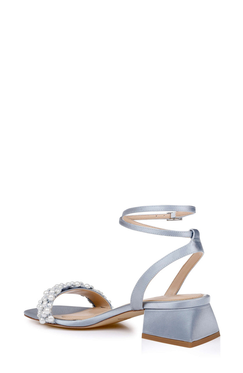 Mist Blue Satin | Payton Ankle Strap Sandal Back Side