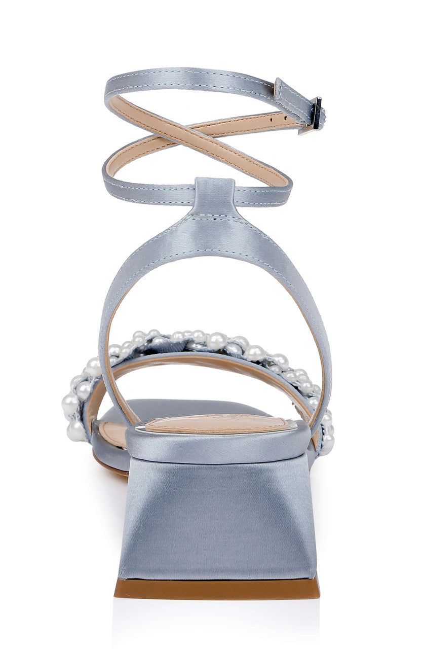 Mist Blue Satin | Payton Ankle Strap Sandal Back