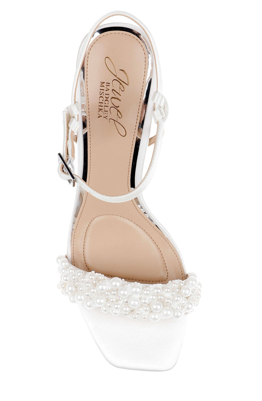 Ivory Satin | Peoria Ankle Strap Sandal Top