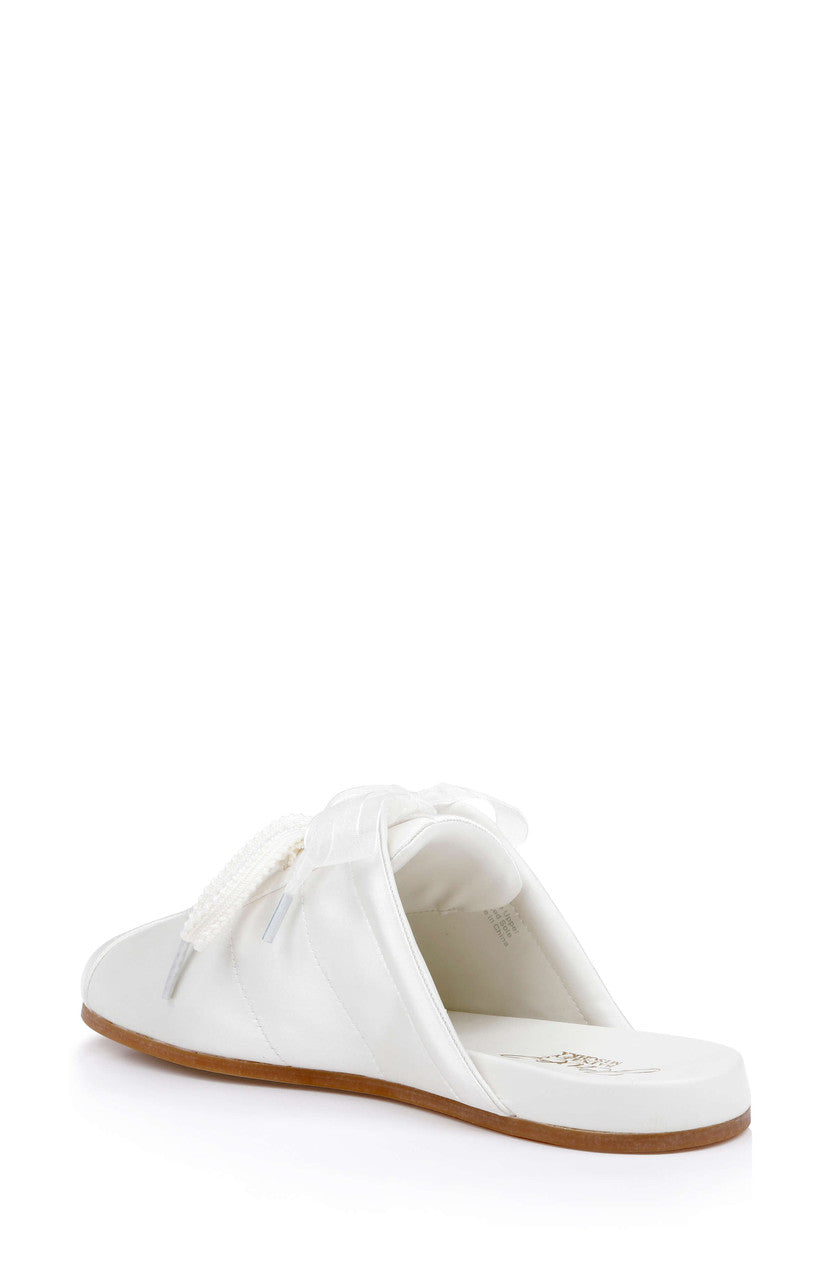 Ivory Satin | Priscila Mule Sneaker Back Side