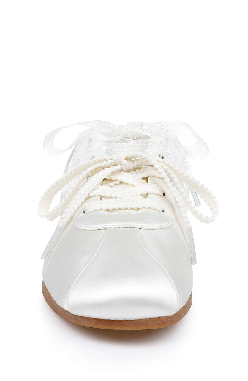 Ivory Satin | Priscila Mule Sneaker Front
