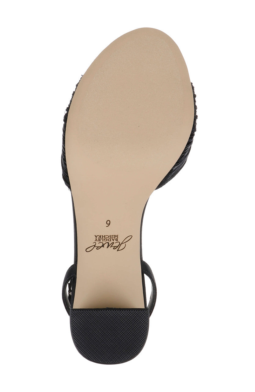 Black Satin | Pretty Ankle Strap Sandal Sole