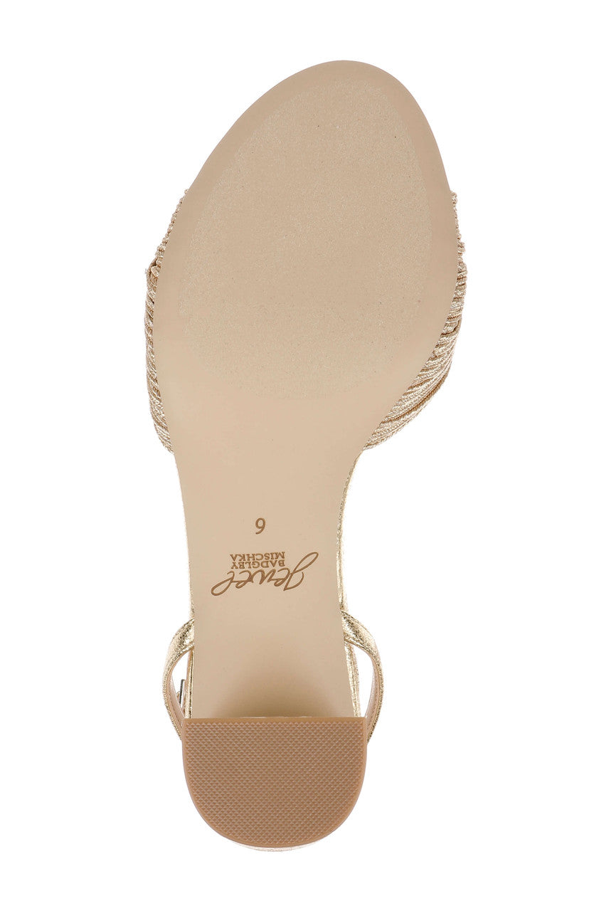 Gold Textile | Pretty Ankle Strap Sandal Sole