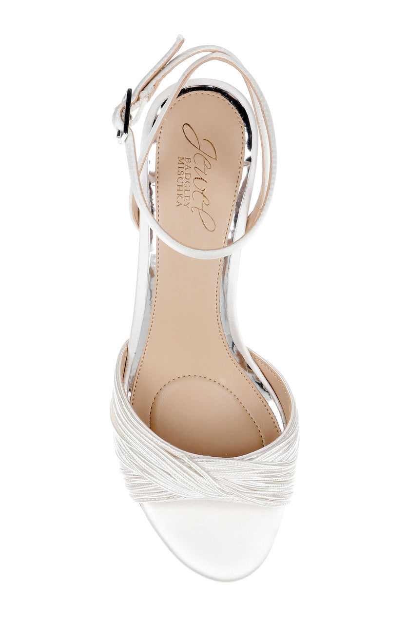Ivory Satin | Pretty Ankle Strap Sandal Top