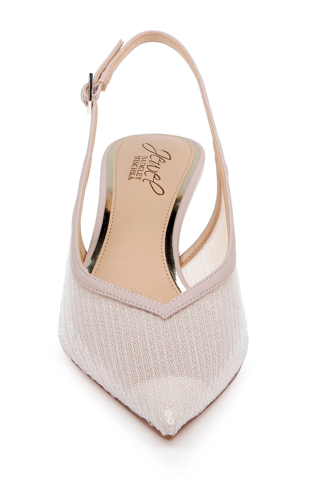 Nude Matte | Zabelle Sequin Slingback Pump Front