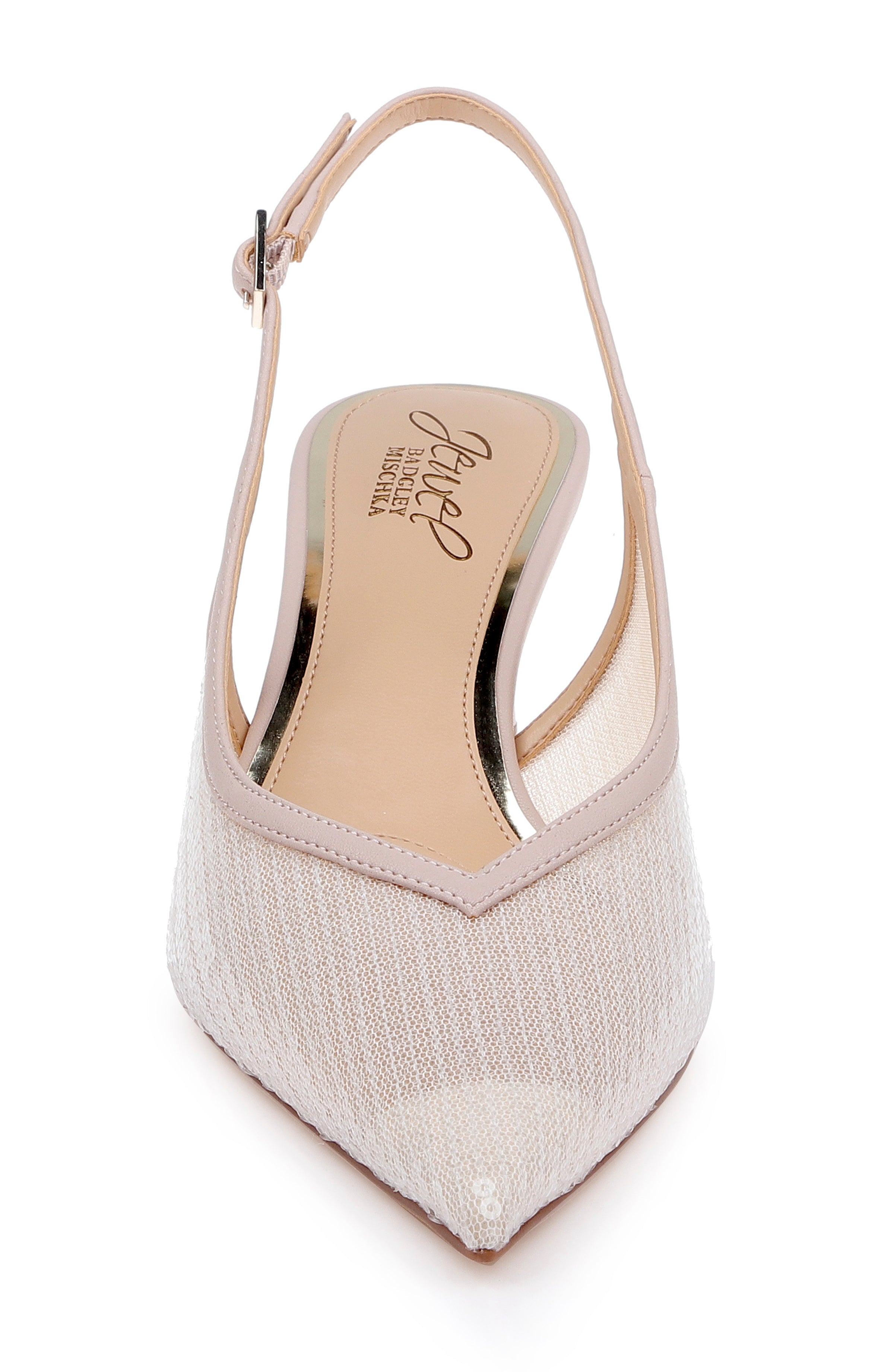 Nude Matte | Zabelle Sequin Slingback Pump Front