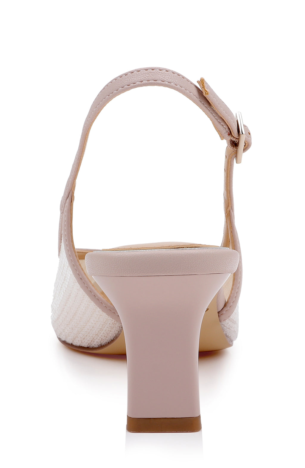 Nude Matte | Zabelle Sequin Slingback Pump Back