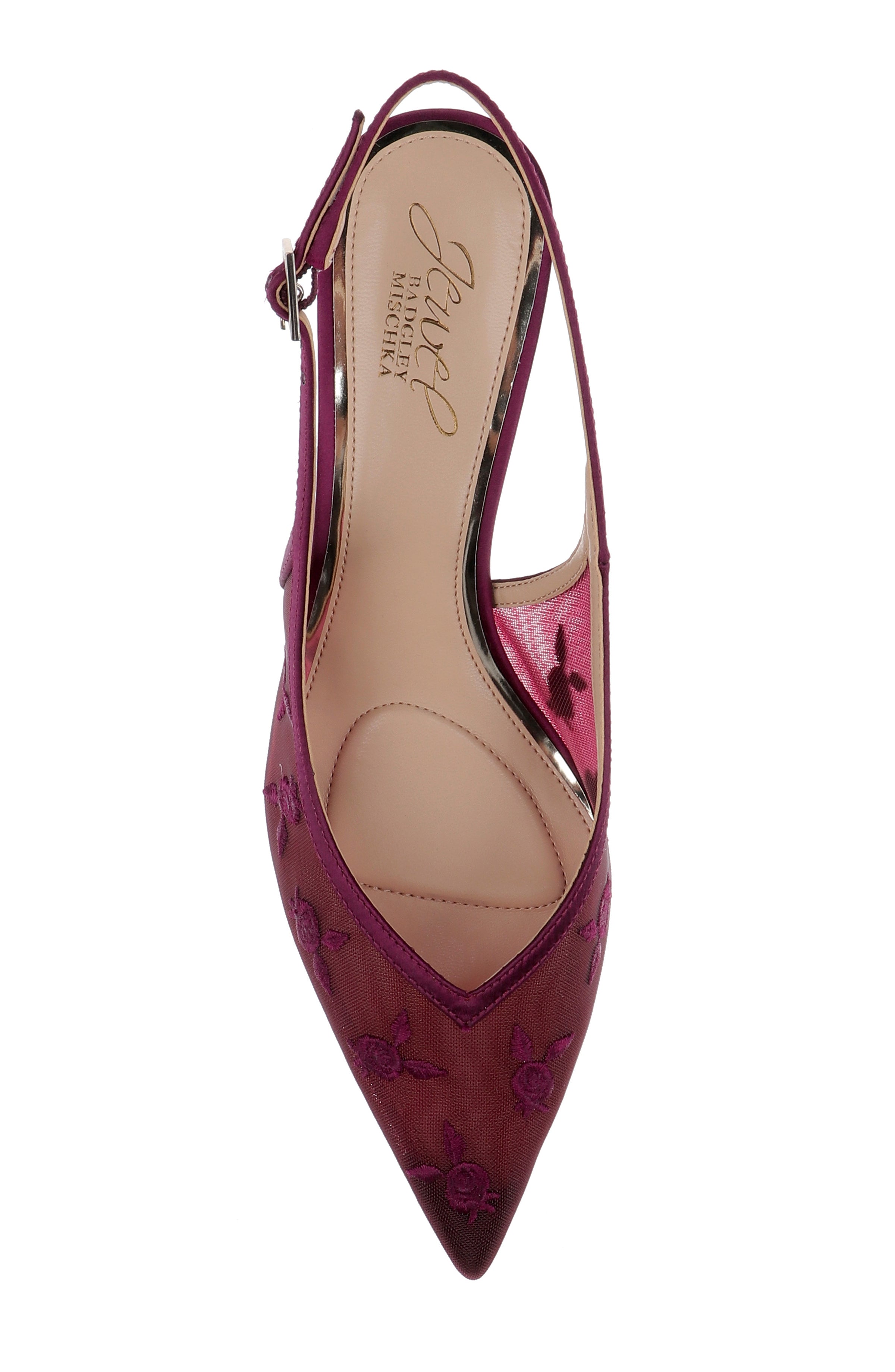Wine Satin | Zahra II Slingback Kitten Heel Pump Top