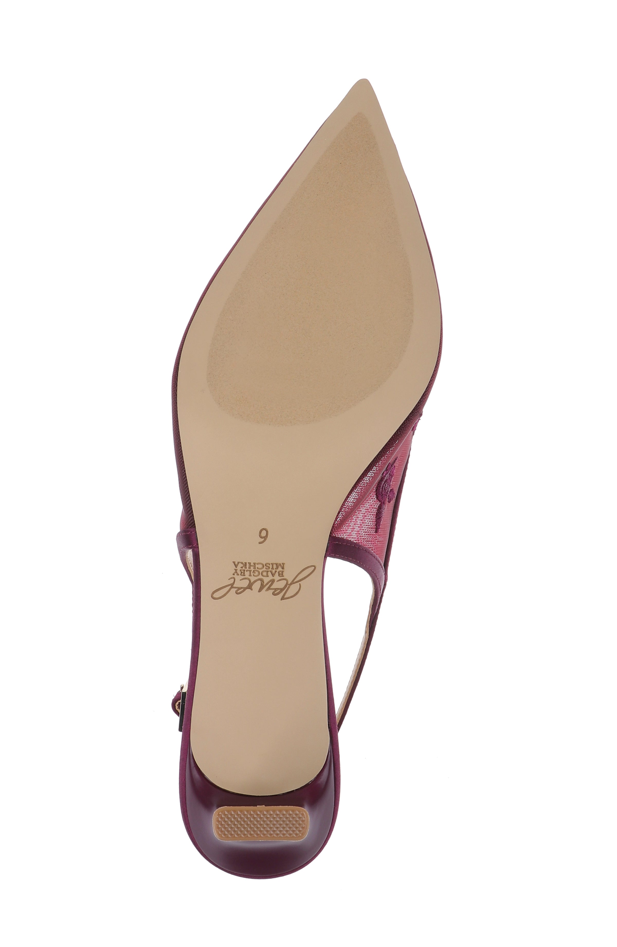 Wine Satin | Zahra II Slingback Kitten Heel Pump Sole
