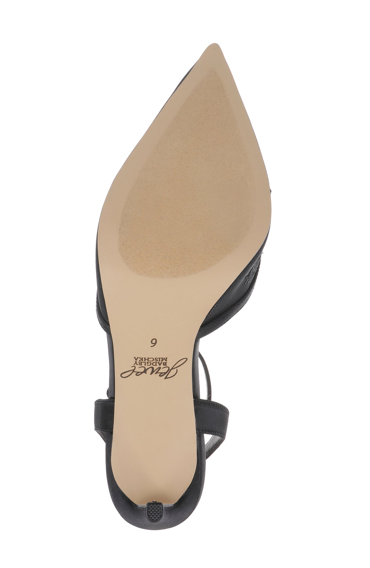Black Satin | Zaida Pointed Toe Ankle Strap Pump Sole