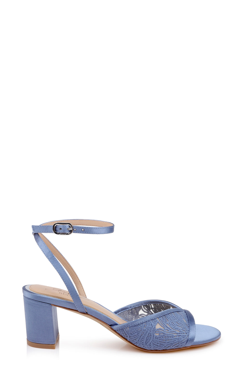 Azure Blue Satin | Zaira Ankle Strap Sandal Side