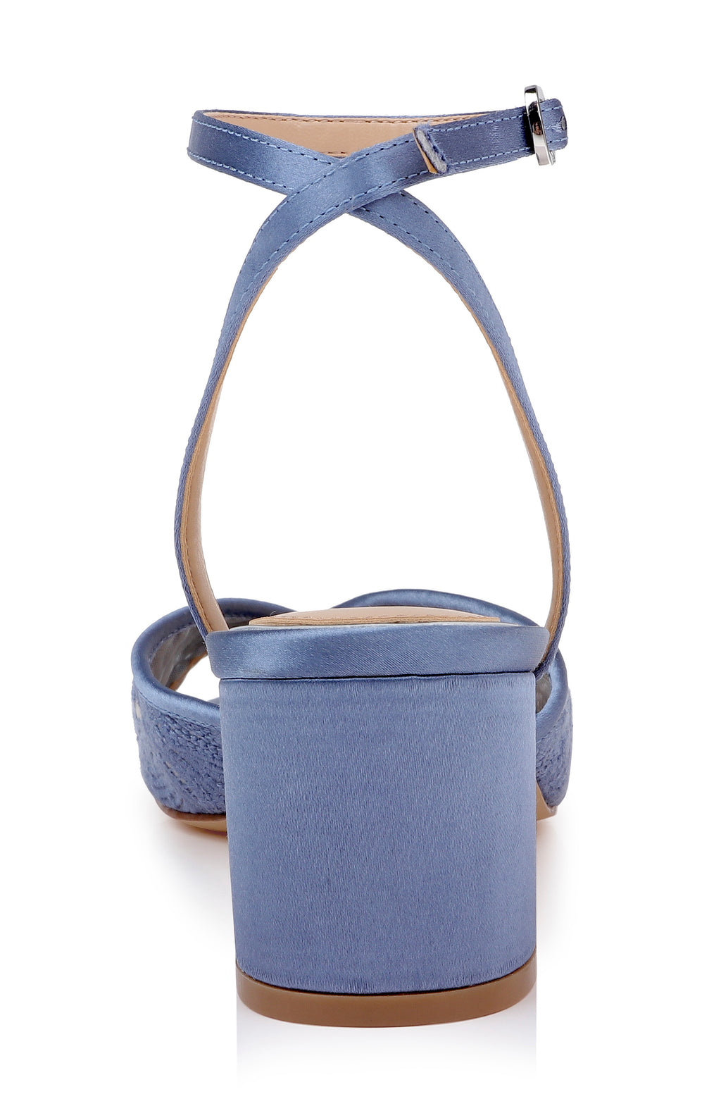 Azure Blue Satin | Zaira Ankle Strap Sandal Back