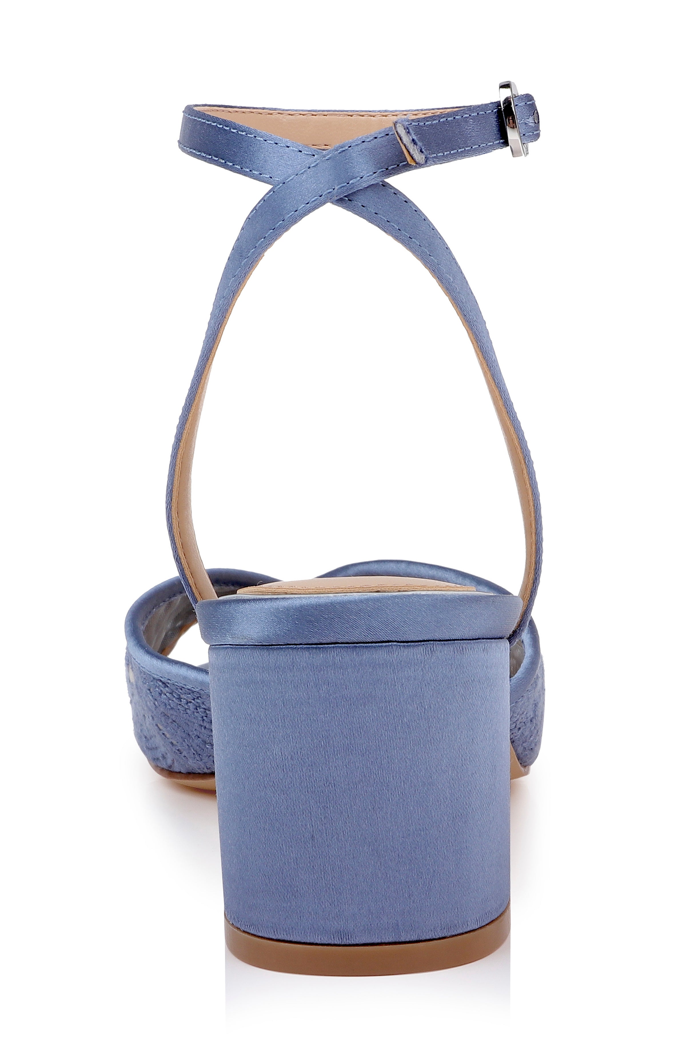 Azure Blue Satin | Zaira Ankle Strap Sandal Back