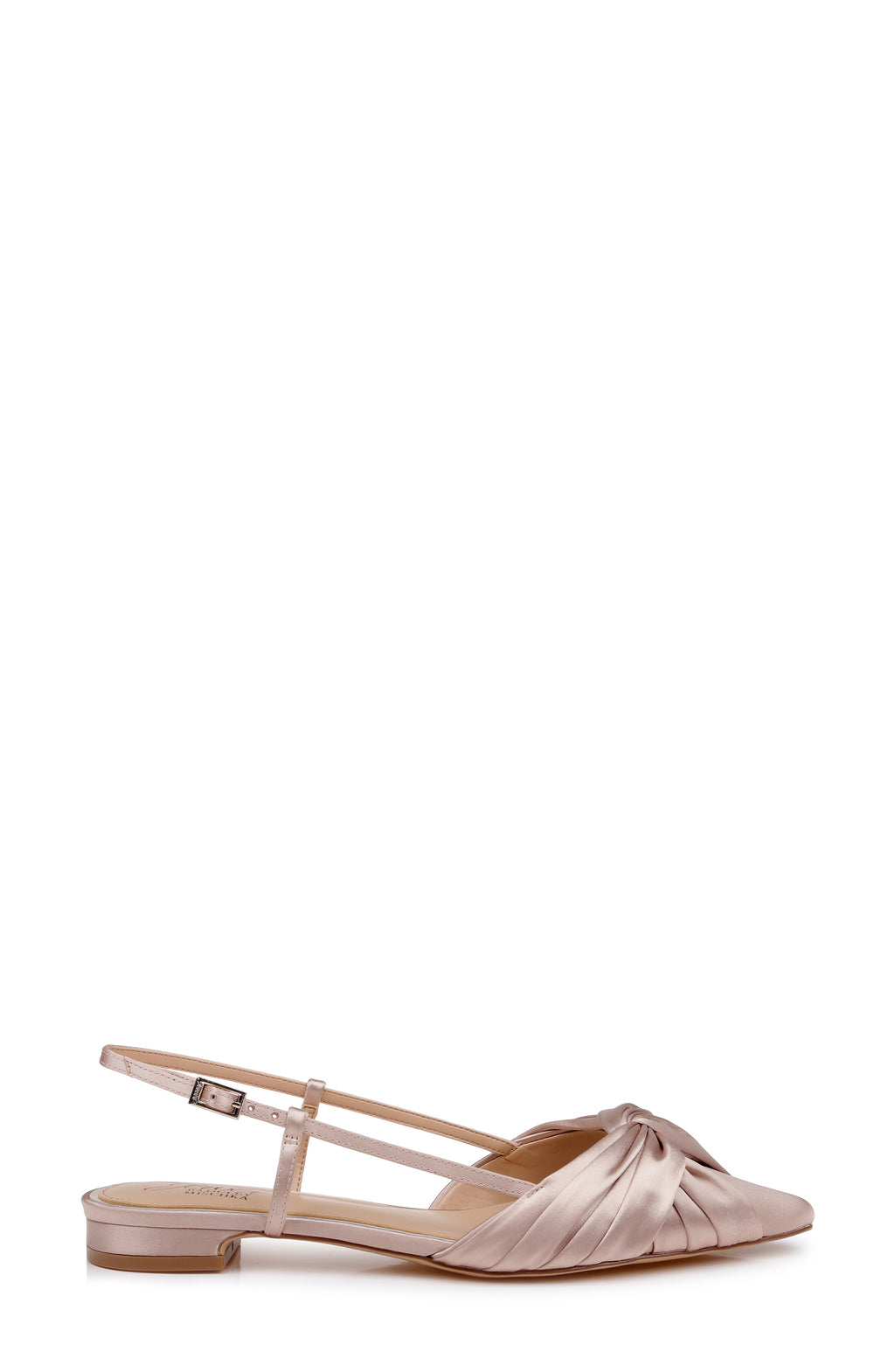 Dark Nude Satin | Zarah Pointed Toe Slingback Flat Side