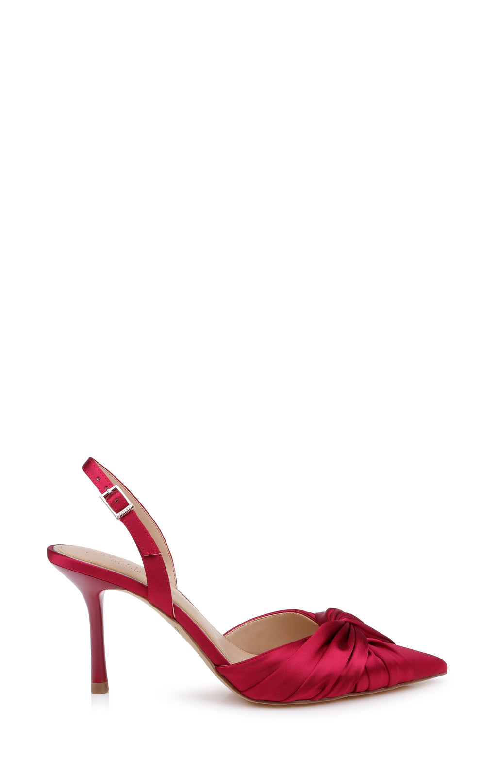 Garnet Satin | Zariel Slingback Pointed Toe Pump Side
