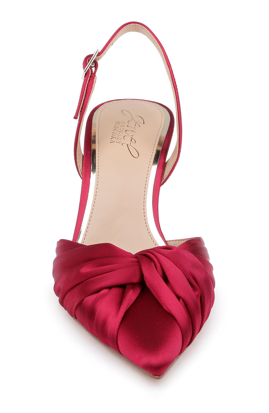 Garnet Satin | Zariel Slingback Pointed Toe Pump Front