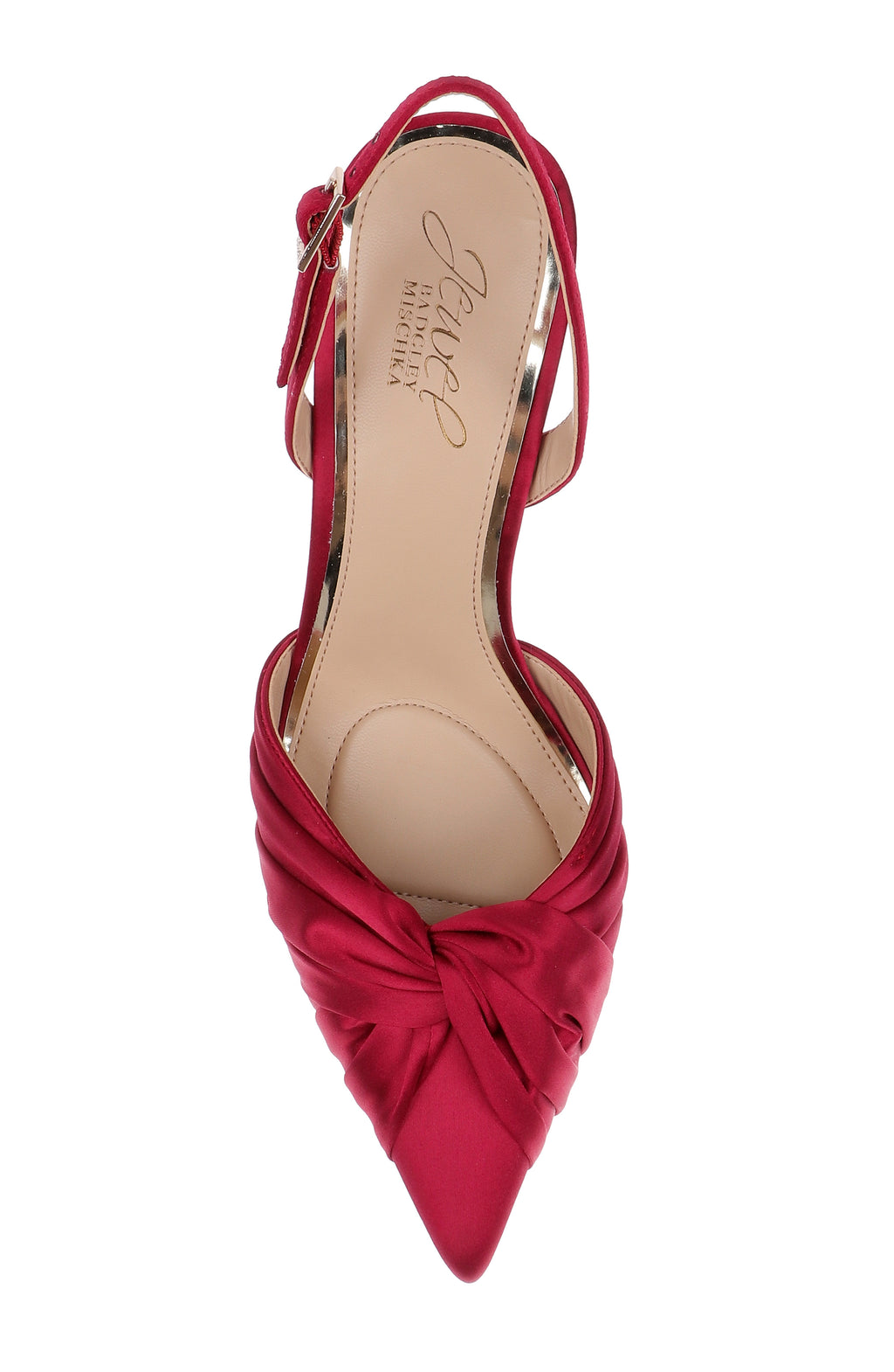 Garnet Satin | Zariel Slingback Pointed Toe Pump Top