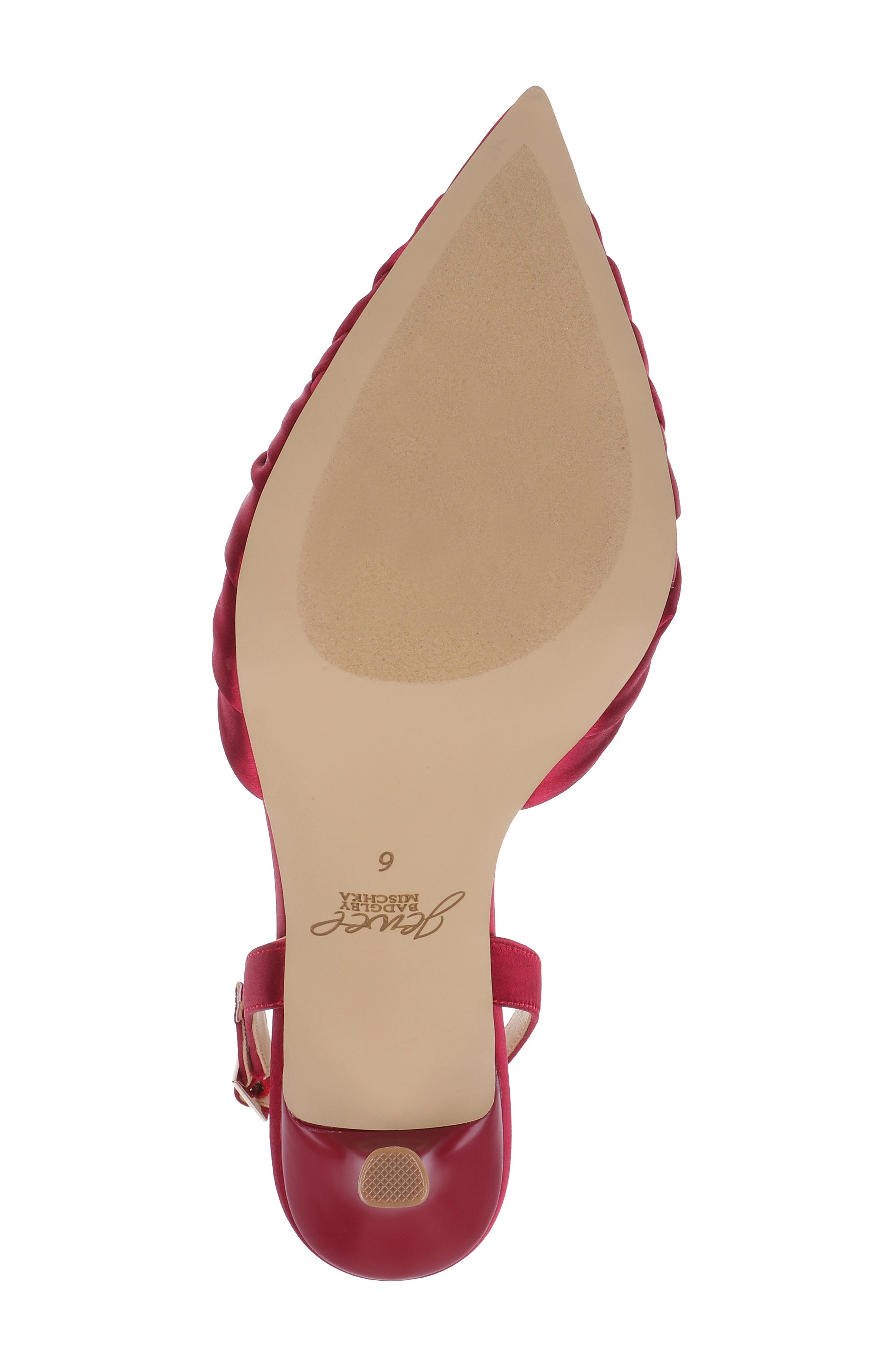 Garnet Satin | Zariel Slingback Pointed Toe Pump Sole