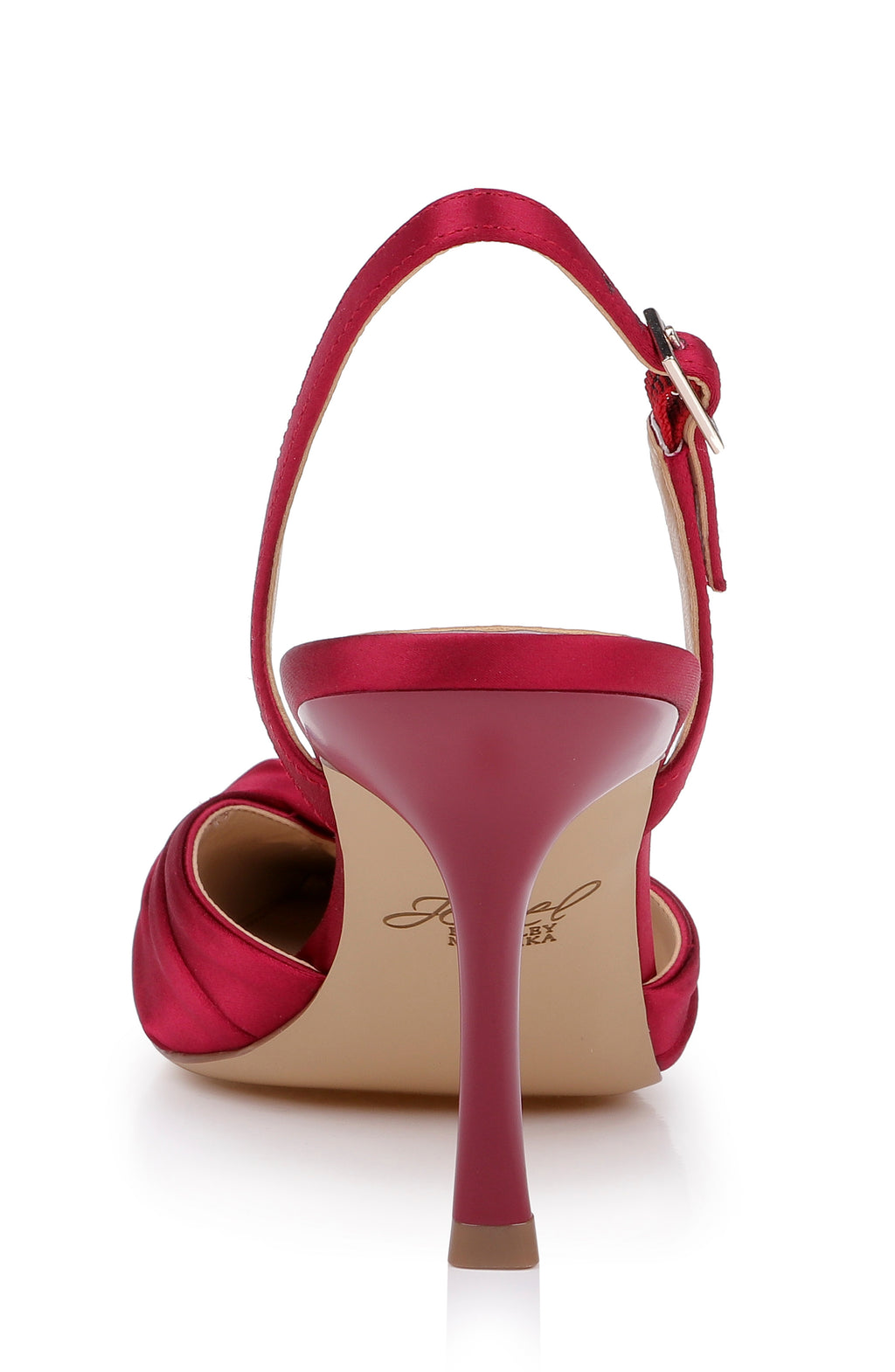 Garnet Satin | Zariel Slingback Pointed Toe Pump Back