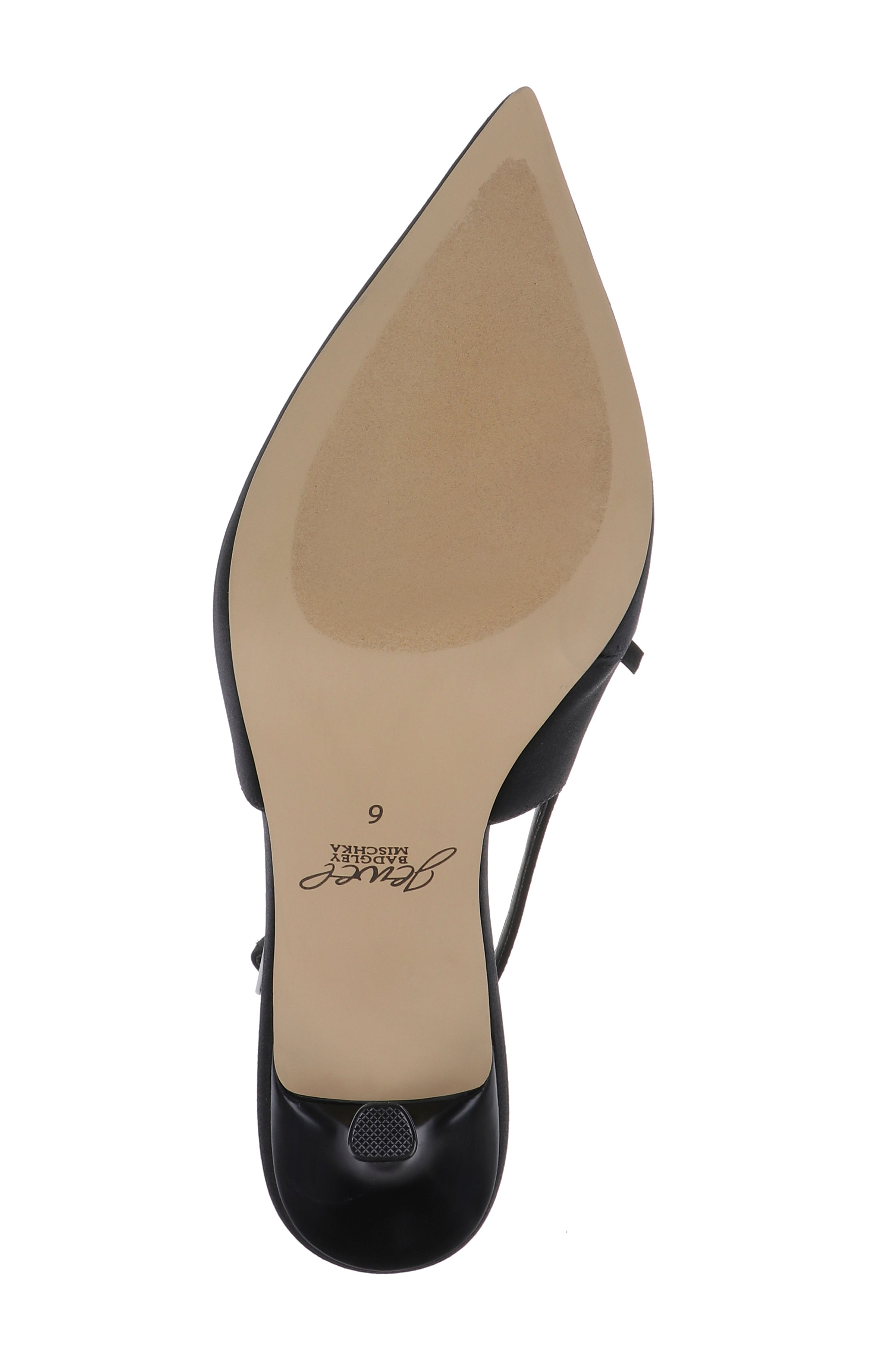 Black Satin | Zaya Pointed Toe Slingback Pump Sole