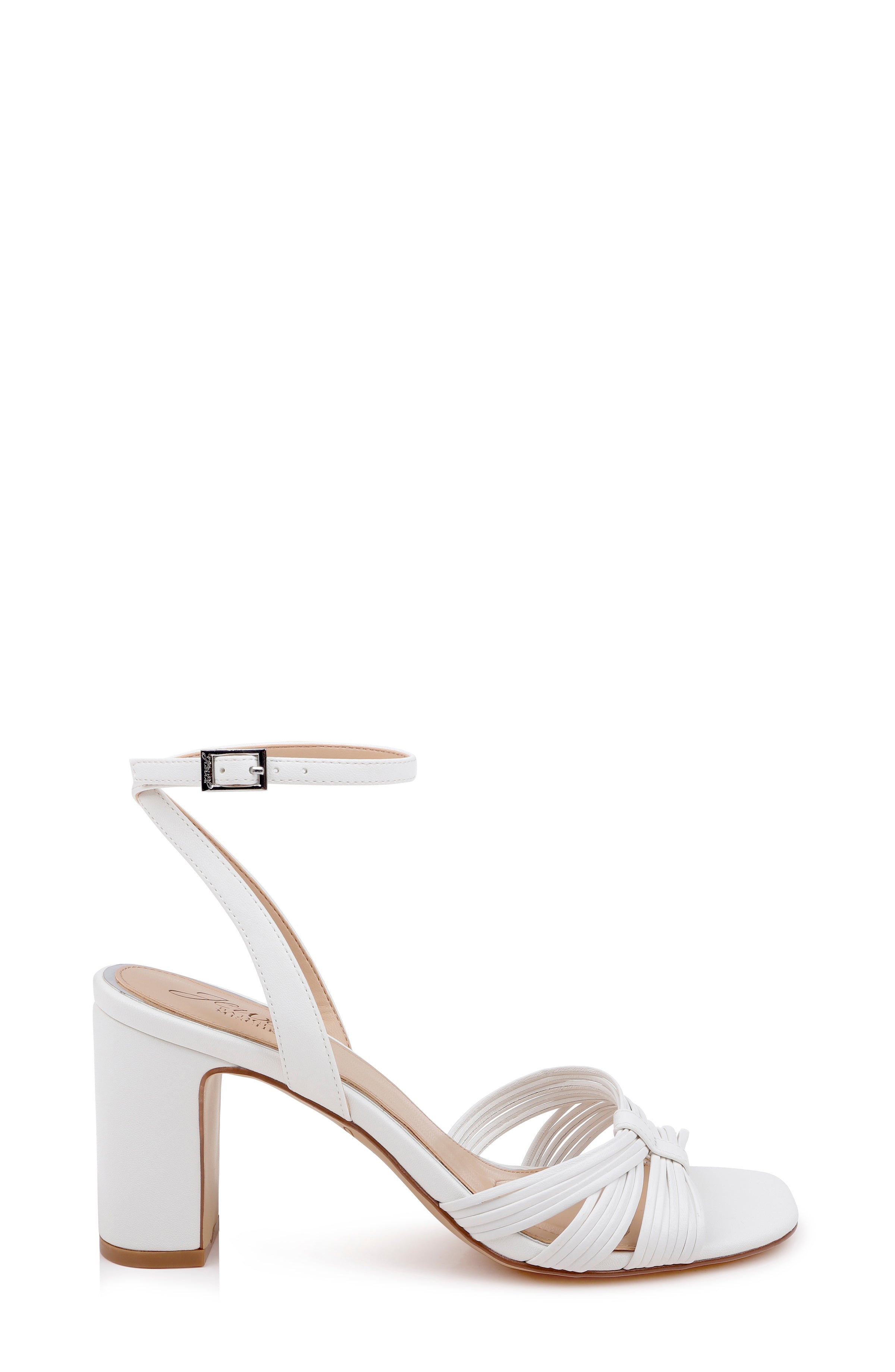 White Leather | Zaylee Ankle Strap Sandal Side