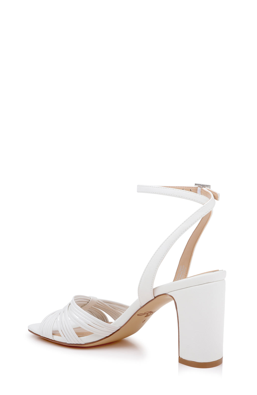 White Leather | Zaylee Ankle Strap Sandal Back Side