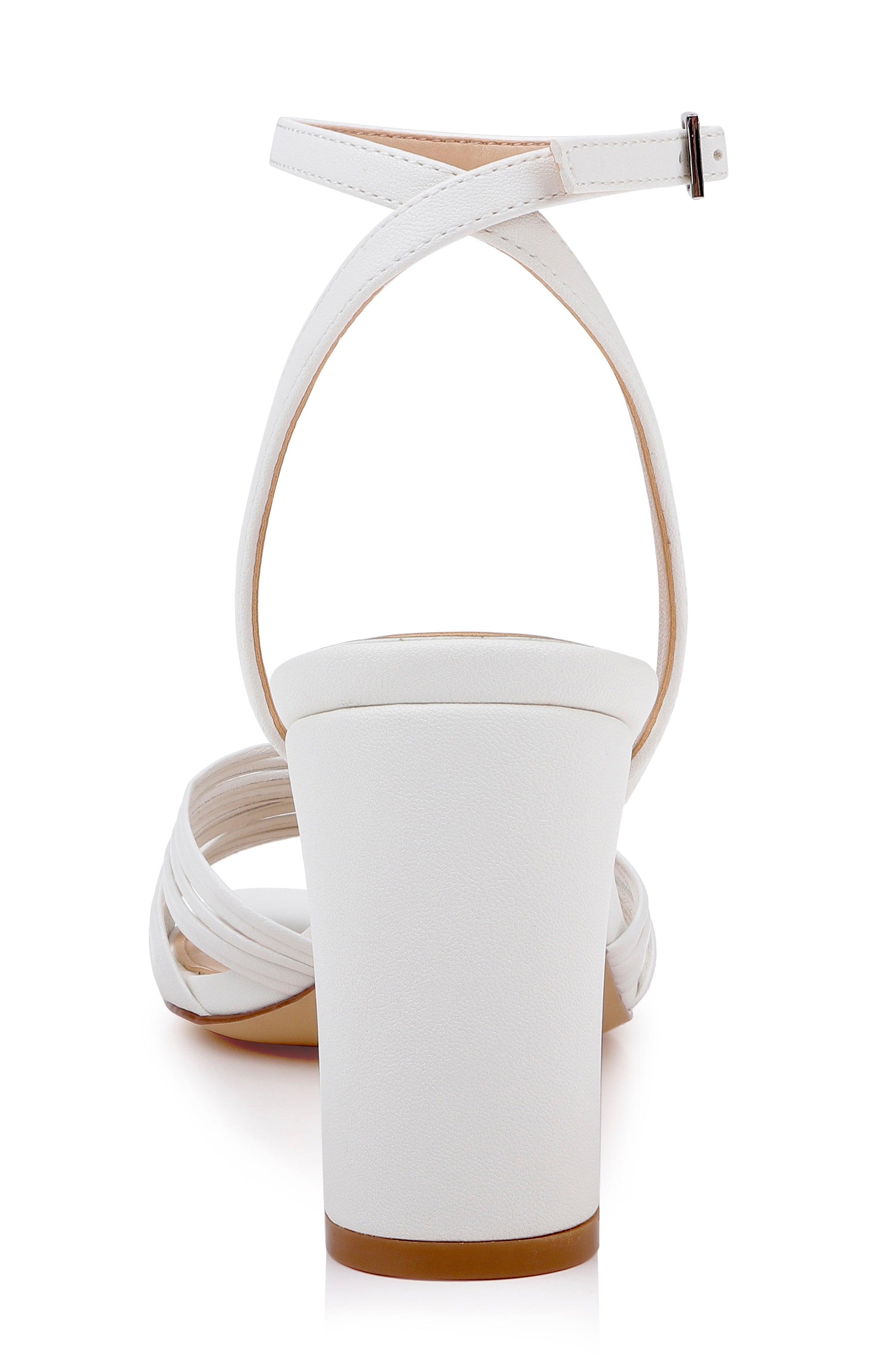 White Leather | Zaylee Ankle Strap Sandal Back