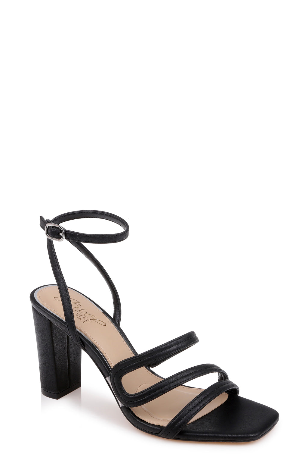 Black Matte | Zedina Ankle Strap Sandal Front Side