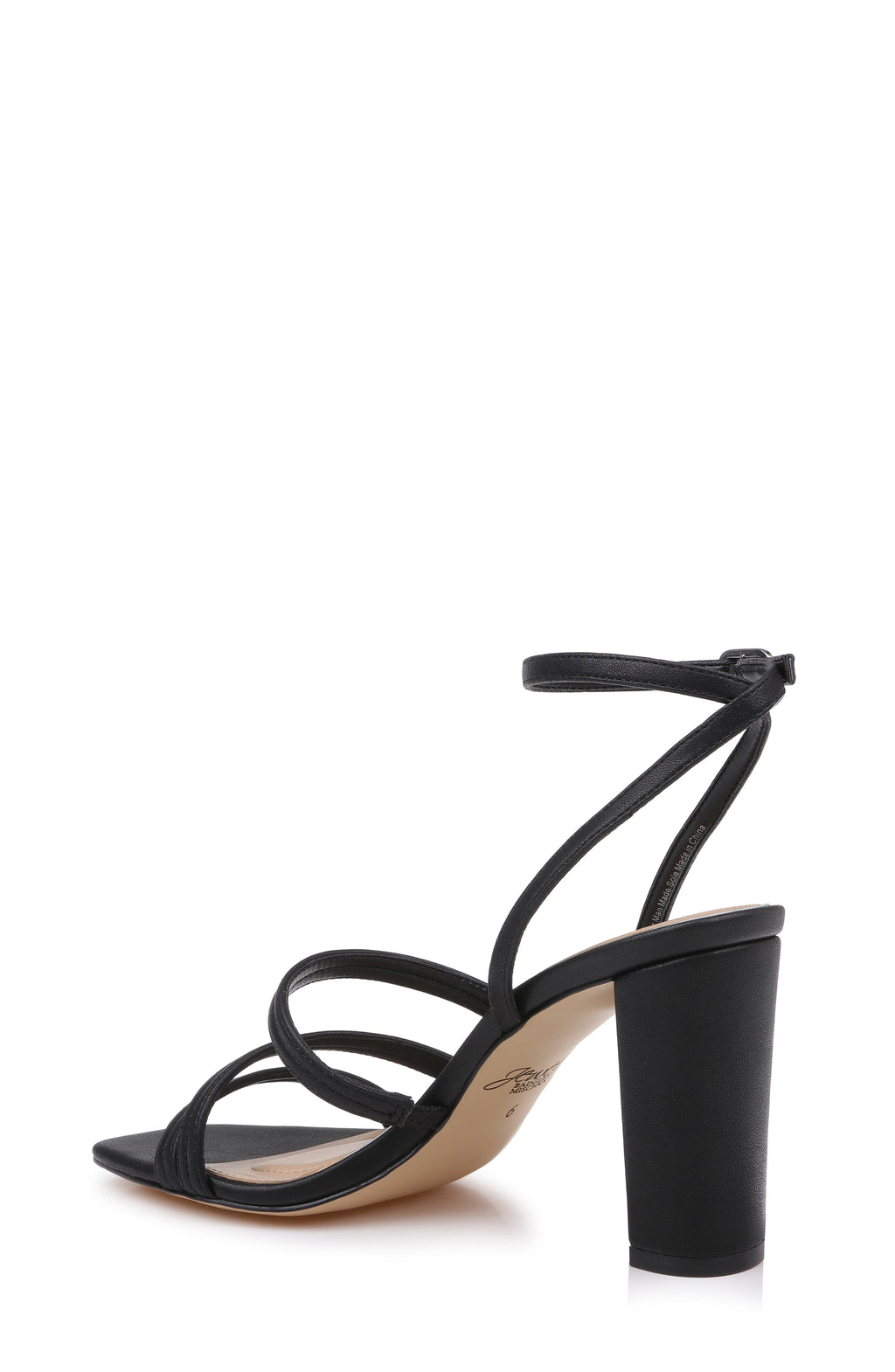 Black Matte | Zedina Ankle Strap Sandal Back Side
