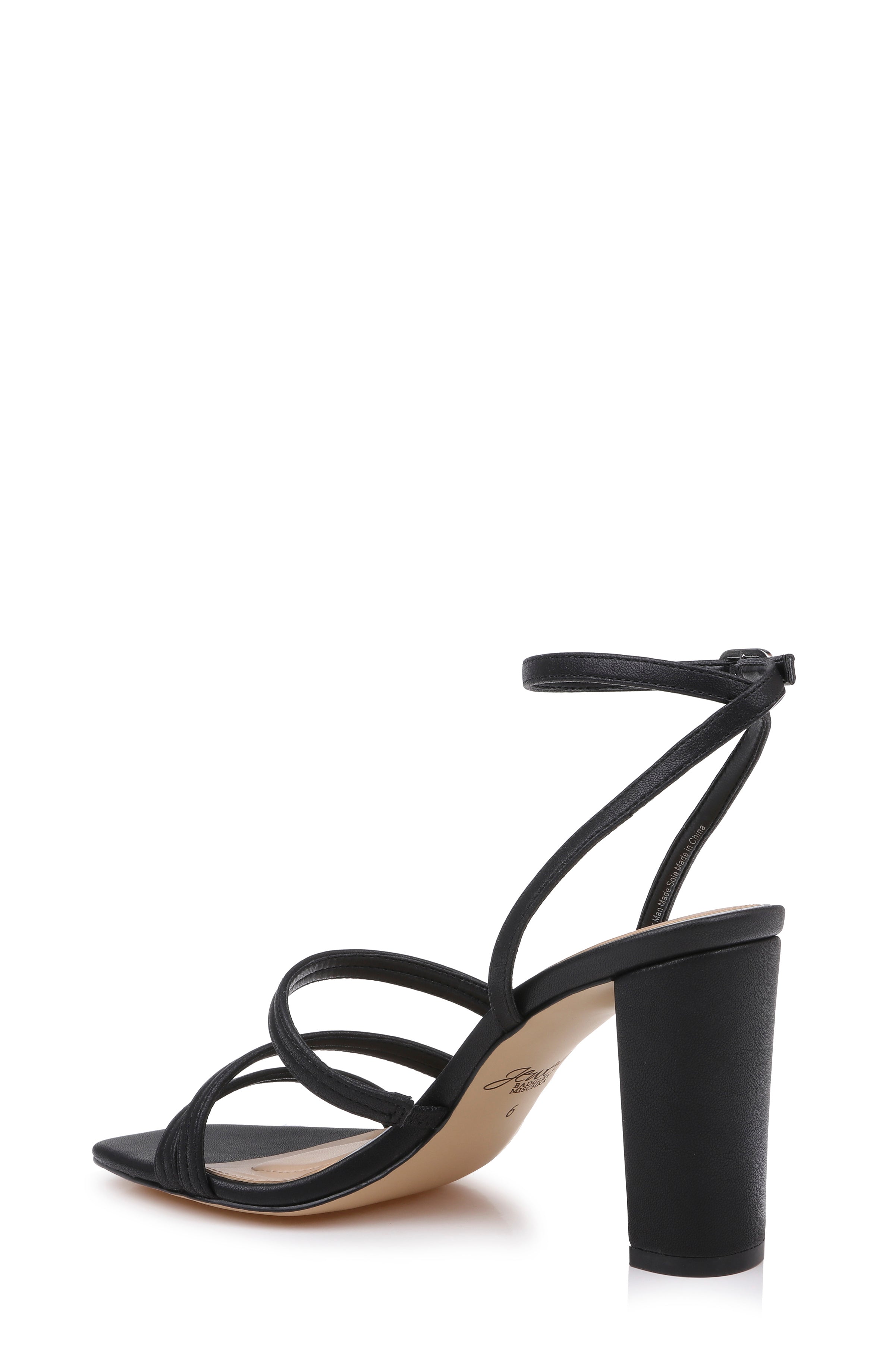 Black Matte | Zedina Ankle Strap Sandal Back Side