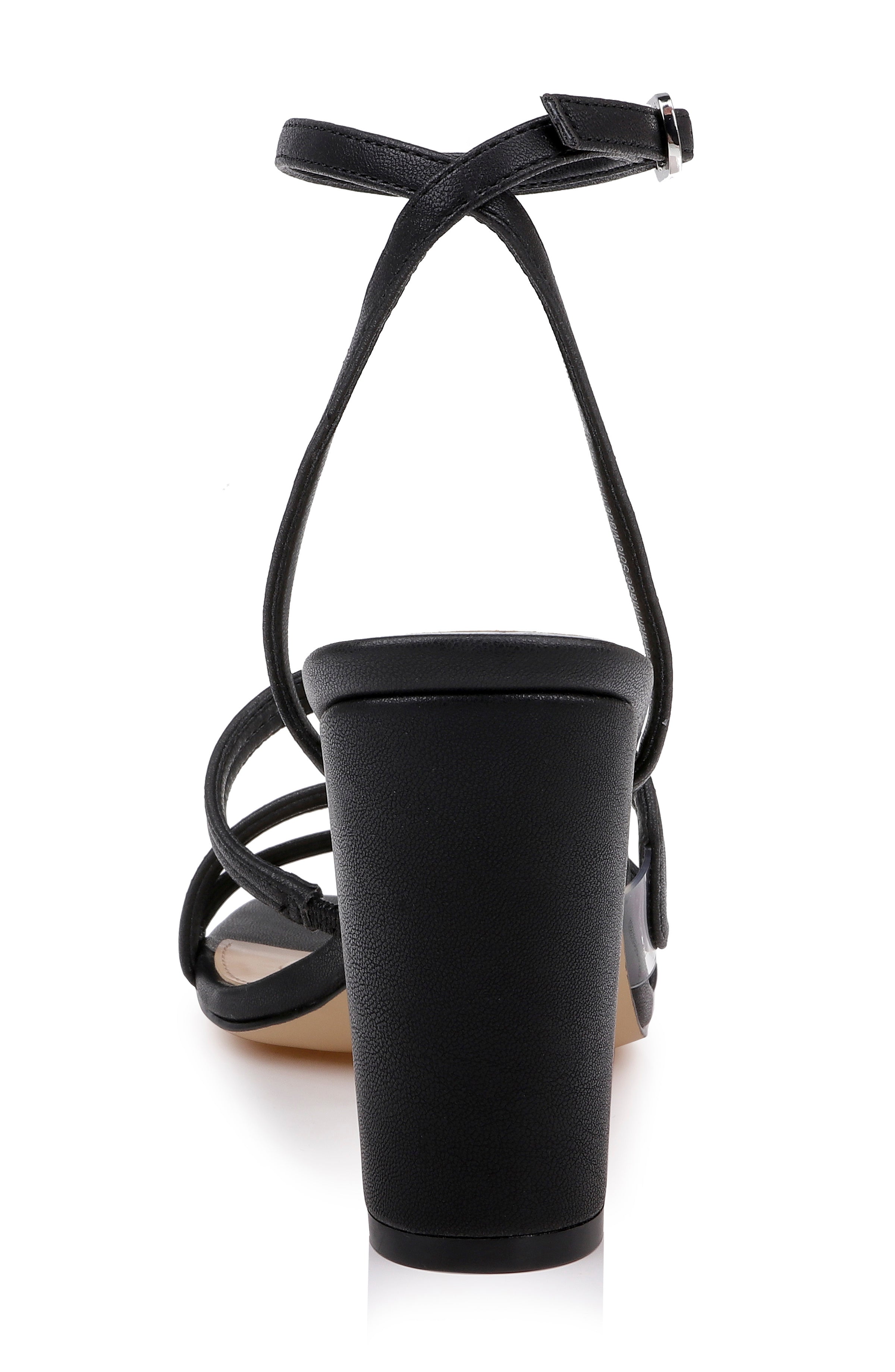 Black Matte | Zedina Ankle Strap Sandal Back