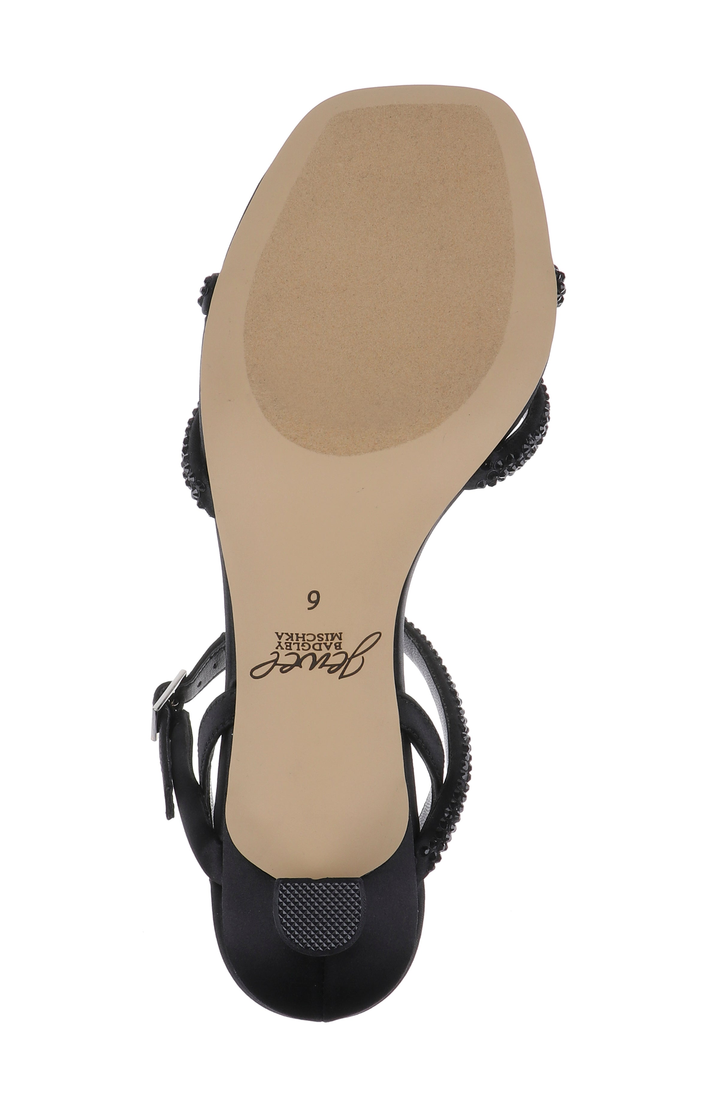 Black Satin | Zianna Kitten Heel Sandal Sole