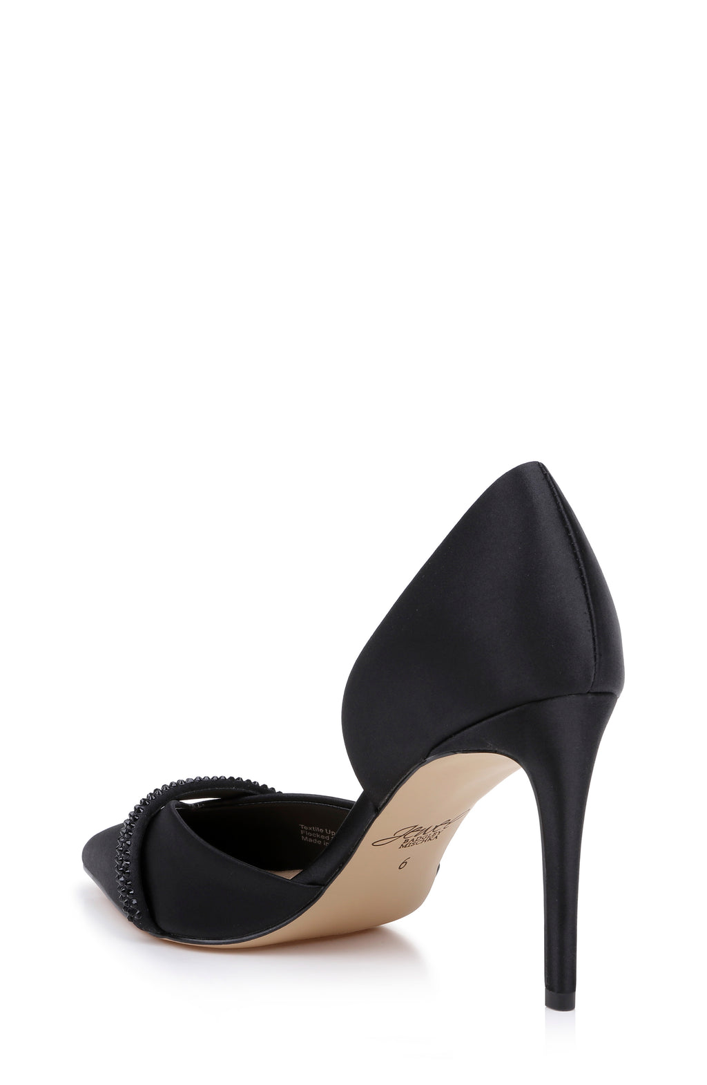 Black Satin | Zoey Pointed Toe d'Orsay Pump Back Side