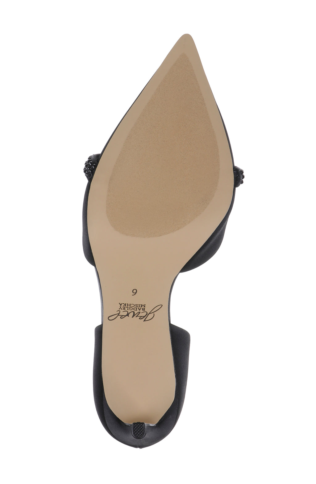 Black Satin | Zoey Pointed Toe d'Orsay Pump Sole