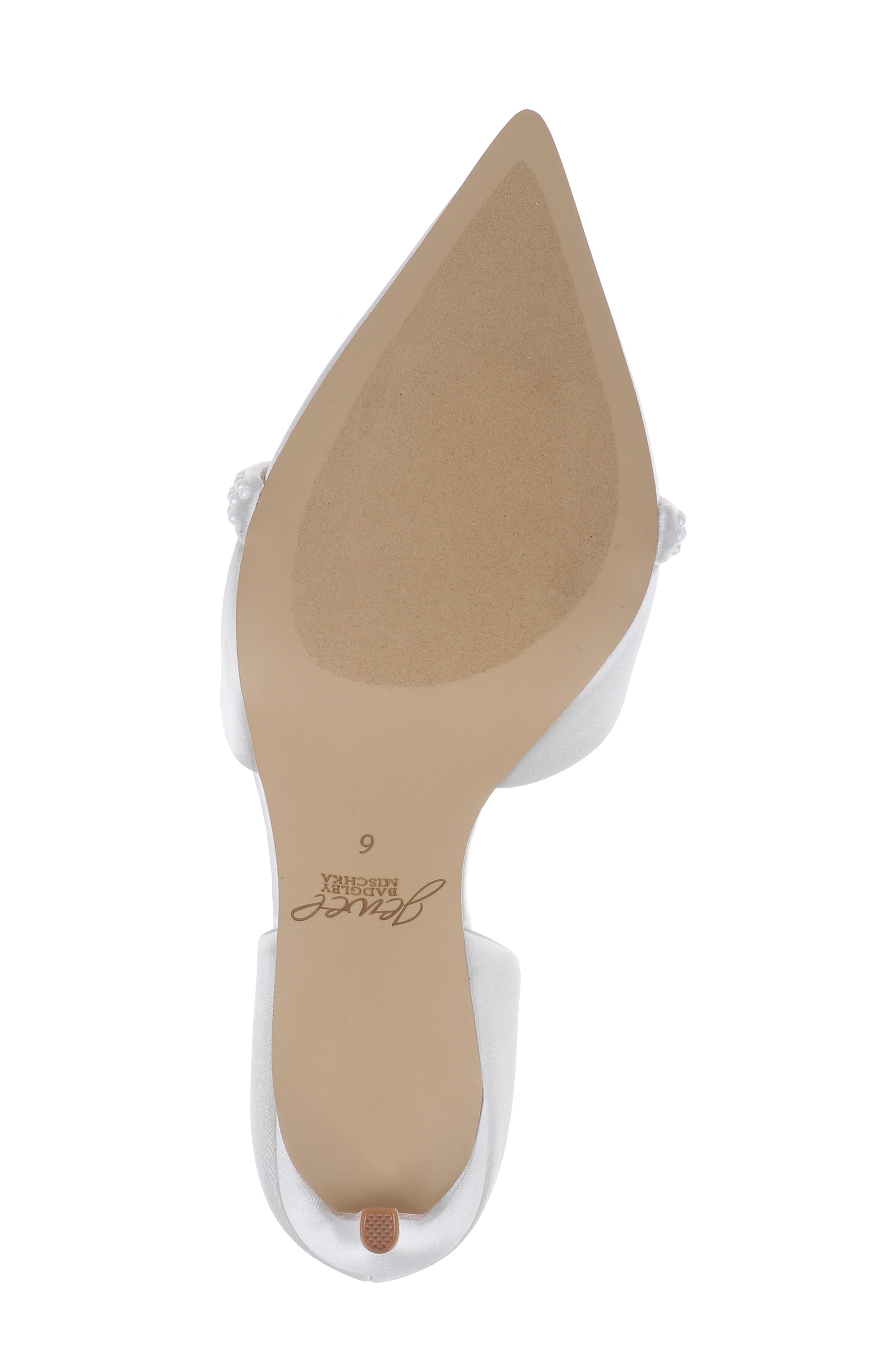 Ivory Satin | Zoey Pointed Toe d'Orsay Pump Sole