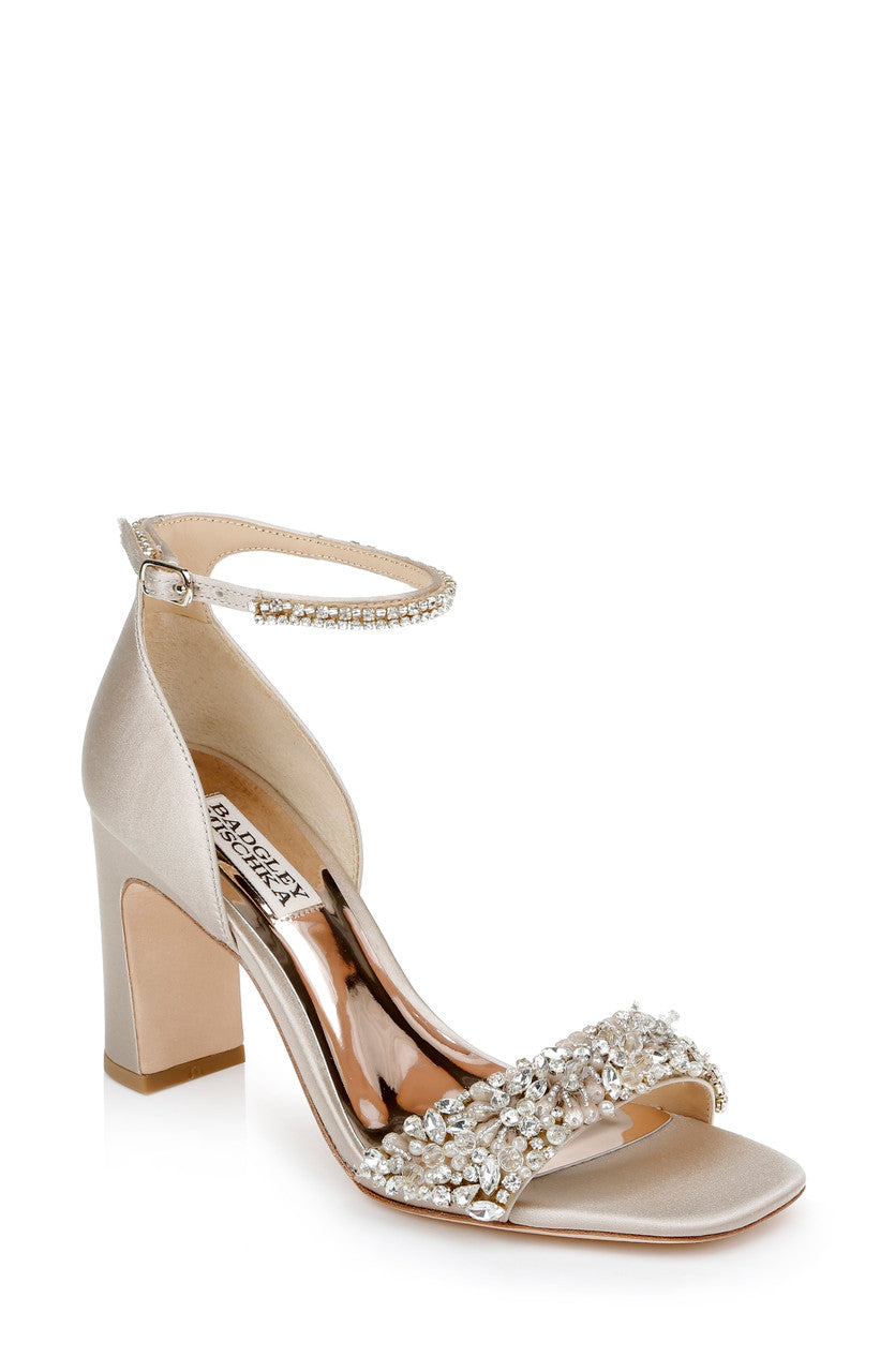 Pearl Nude | Kendall Crystal-Adorned Block Heel