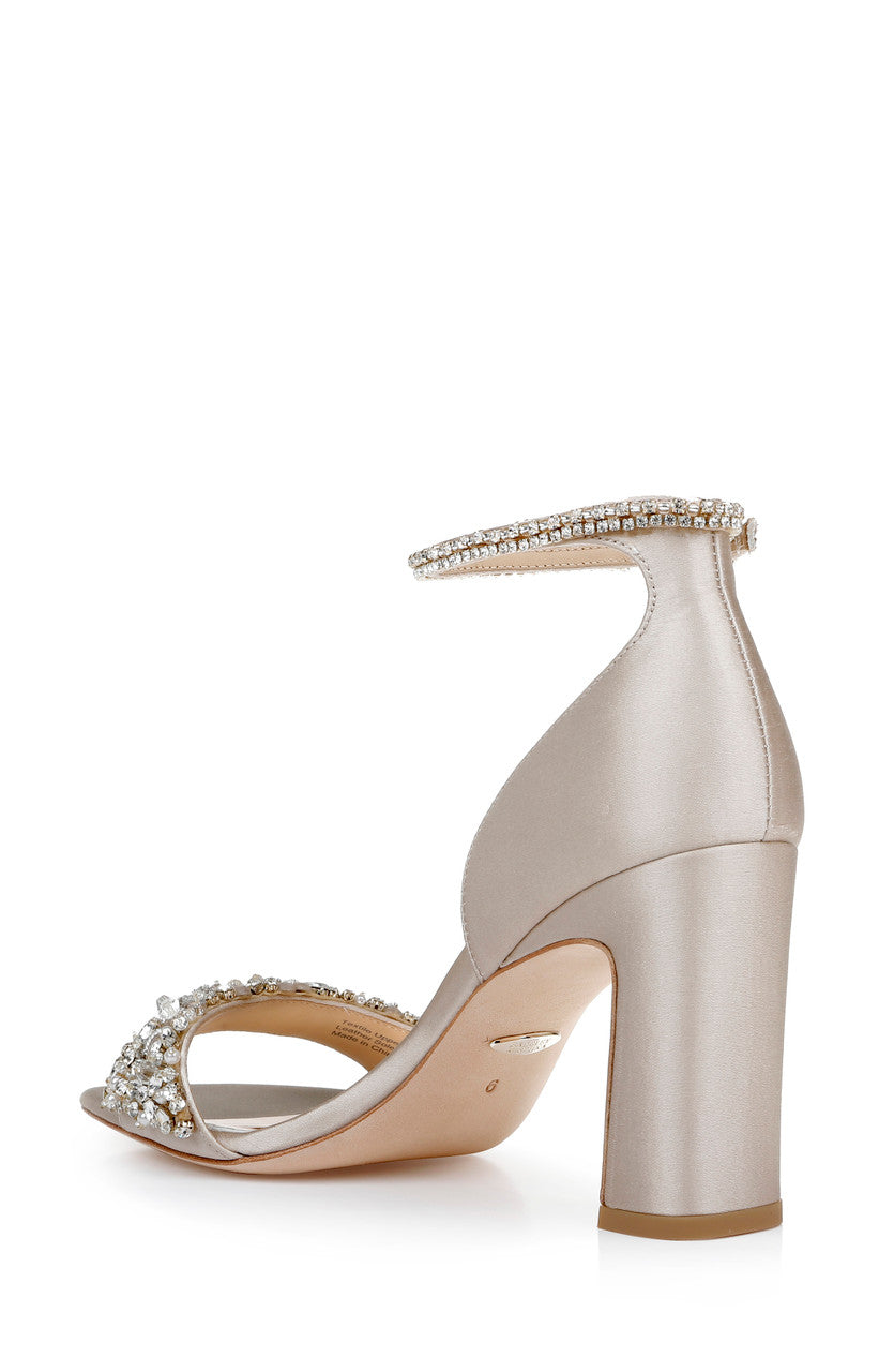 Pearl Nude | Kendall Crystal-Adorned Block Heel