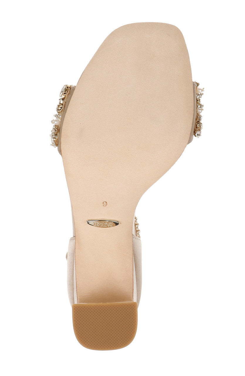 Pearl Nude | Kendall Crystal-Adorned Block Heel
