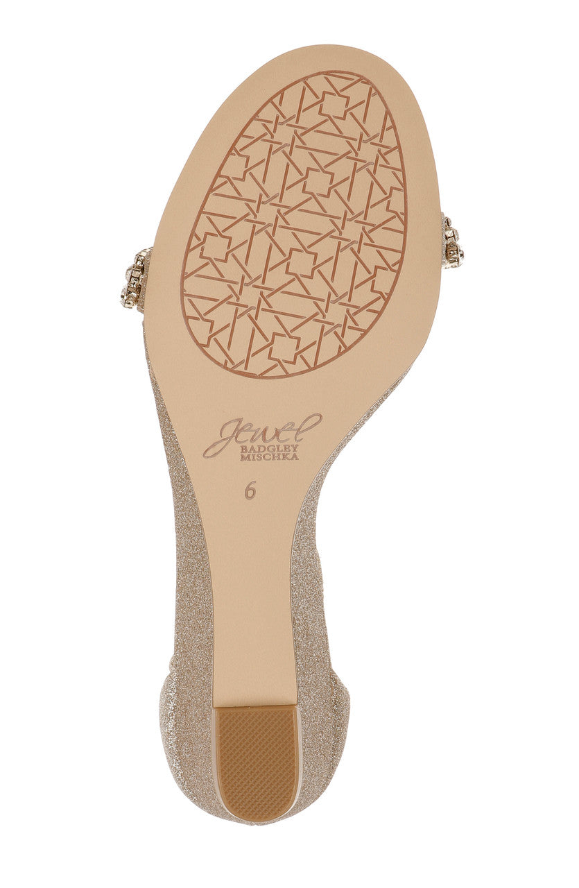 Light Gold | Lora Low Wedge Sandals