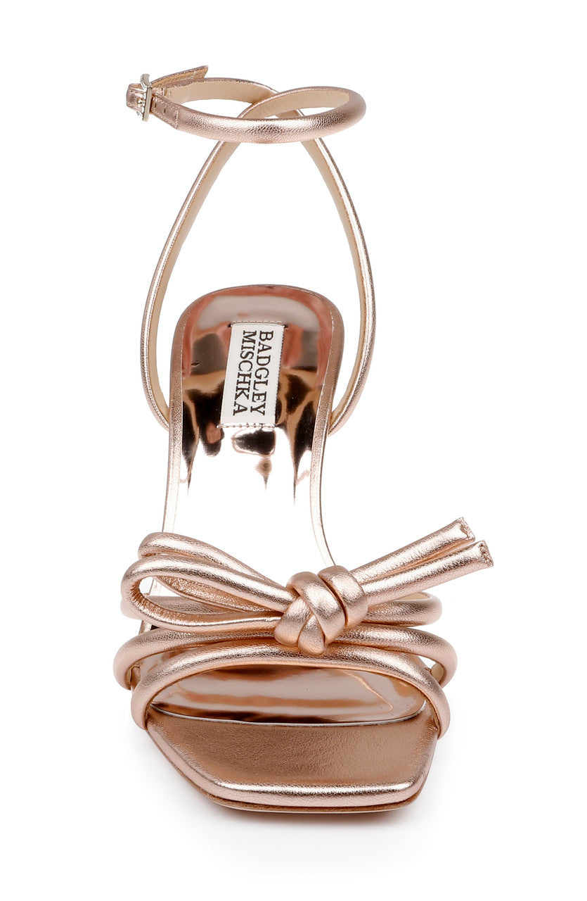 Champagne | Luciana Knot Detail Wedge Sandal